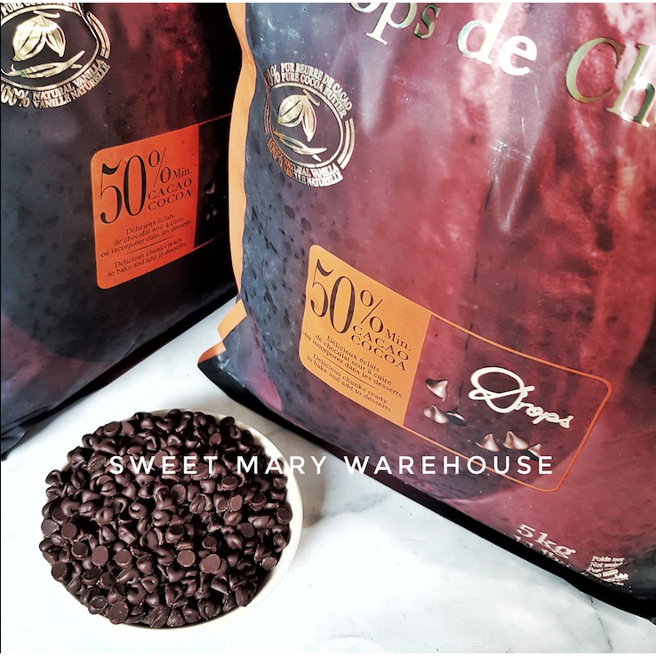 Cacao Barry Callebaut Chocolate Drops 250gr 50% Dark Chocolate Chips