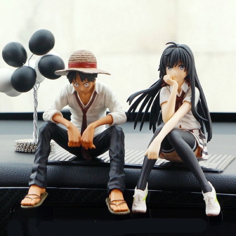 Pajangan Dashboard One Piece Luffy &amp; Snow Hiasan dekorasi Mobil Premium