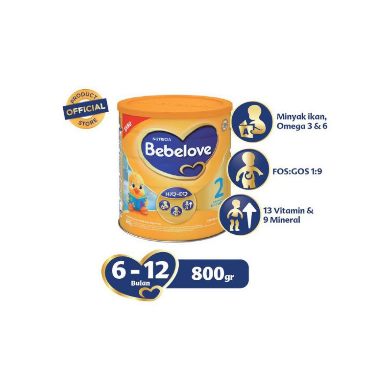 BEBELOVE 2 800gr/Susu Bayi Nutricia Bebelove 2 800gr 6-12bulan