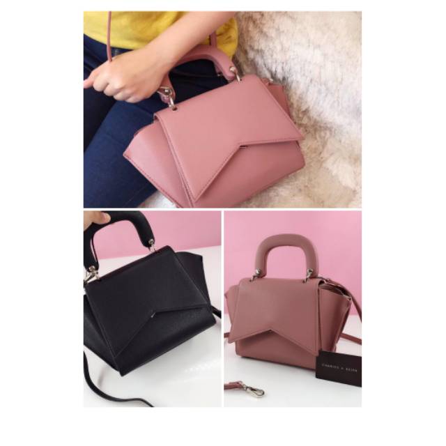 Tas Charles n Keith Geometric City Bag - tas batam - tas wanita - tas branded