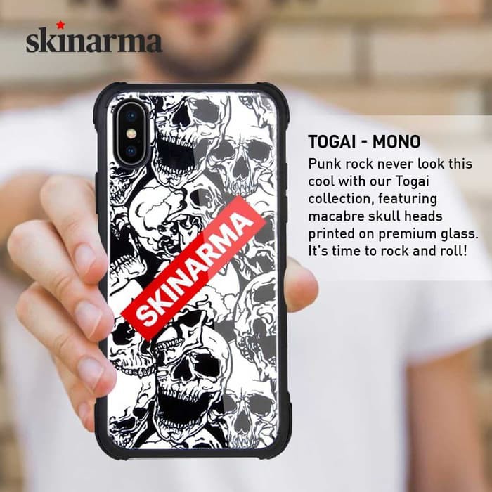 SKINARMA TOGAI CASING IPHONE XS MAX TENGKORAK KEREN GLASS CASE - MONO