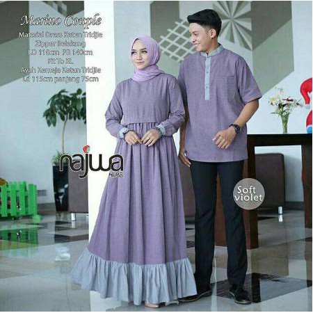 Termurah Baju Muslim Pasangan Zakia Couple / Baju Gamis Pasangan Zakia