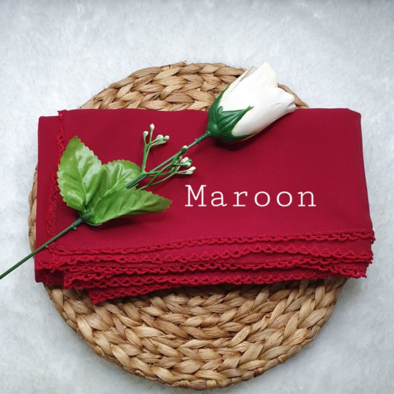 PASMINA BUTIK/PICOT part 2/ pashmina crocet-Maroon