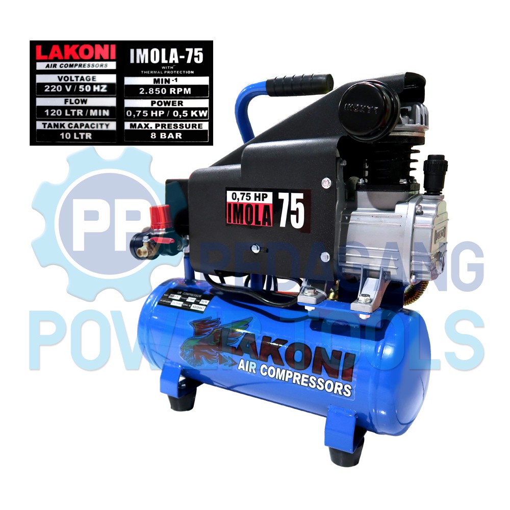 KOMPRESOR ANGIN PORTABLE LAKONI IMOLA 75 3/4 HP AIR COMPRESSOR