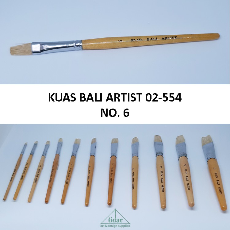 

Brush / Kuas Bali Artist 02-554 Bristle Gepeng / Datar / Flat No. 6