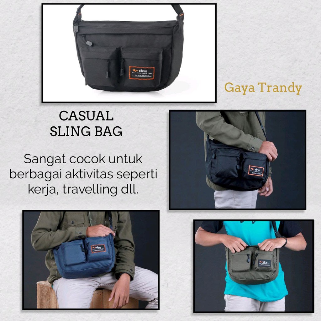 Tas Selempang Pria Distro Sling Bag Kerja Premium - Tas Bahu Pria Multifungsi Hitam Navy Hijau