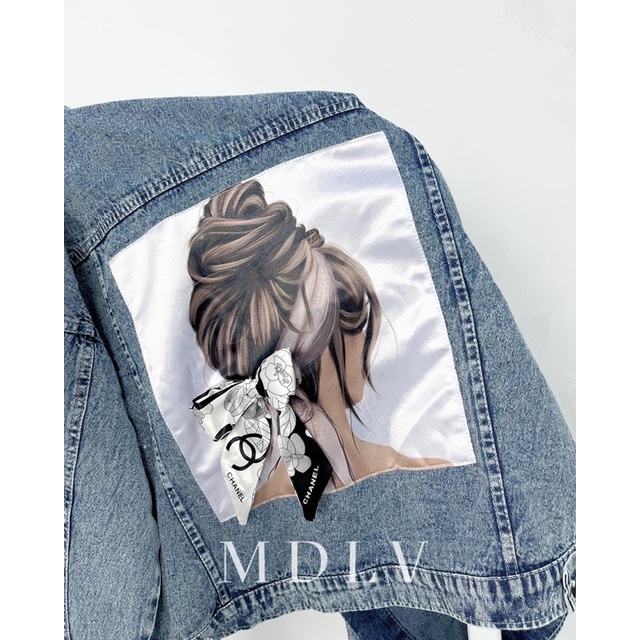 MDLV ~ Jaket Jeans Chanel Flower Ribbon Jeans Premium Jaket Jeans Import Good Quality Women Jeans Jaket Fashion Import