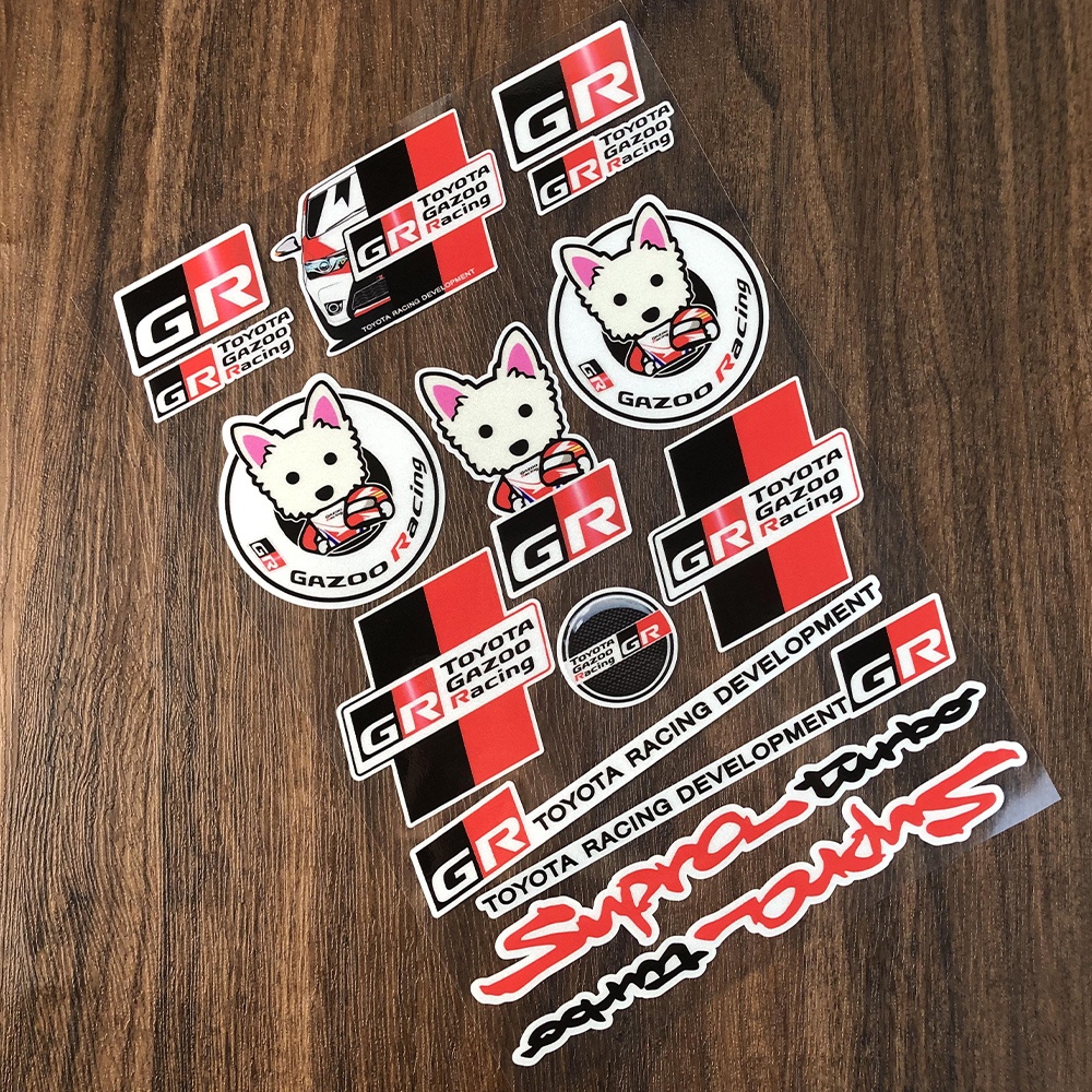 Stiker Motif Toyota GR GAZOO Racing Untuk Dekorasi Helm Motor Yaris Supra 86 RAV4 Vitz Camry