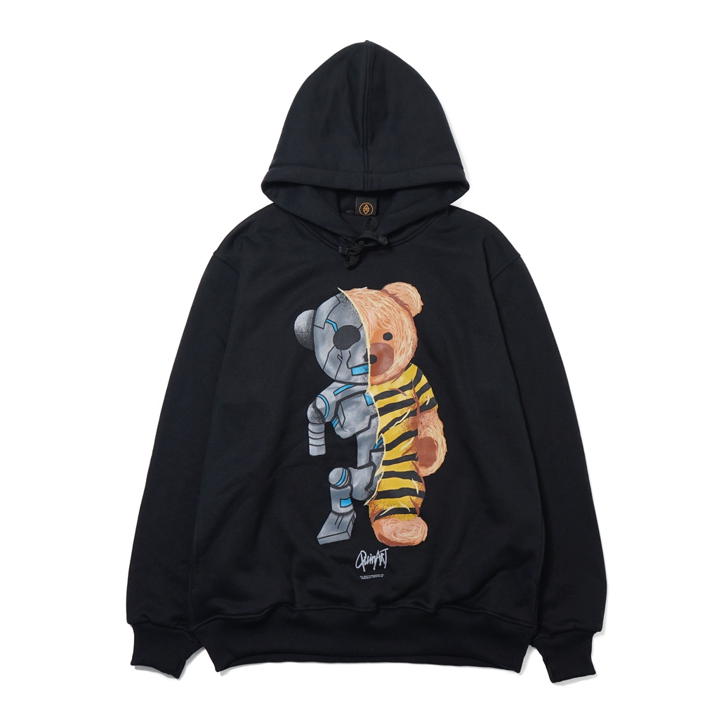 QuinArt Hoodie Robo Bear BLACK ( Hoodie UNISEX )