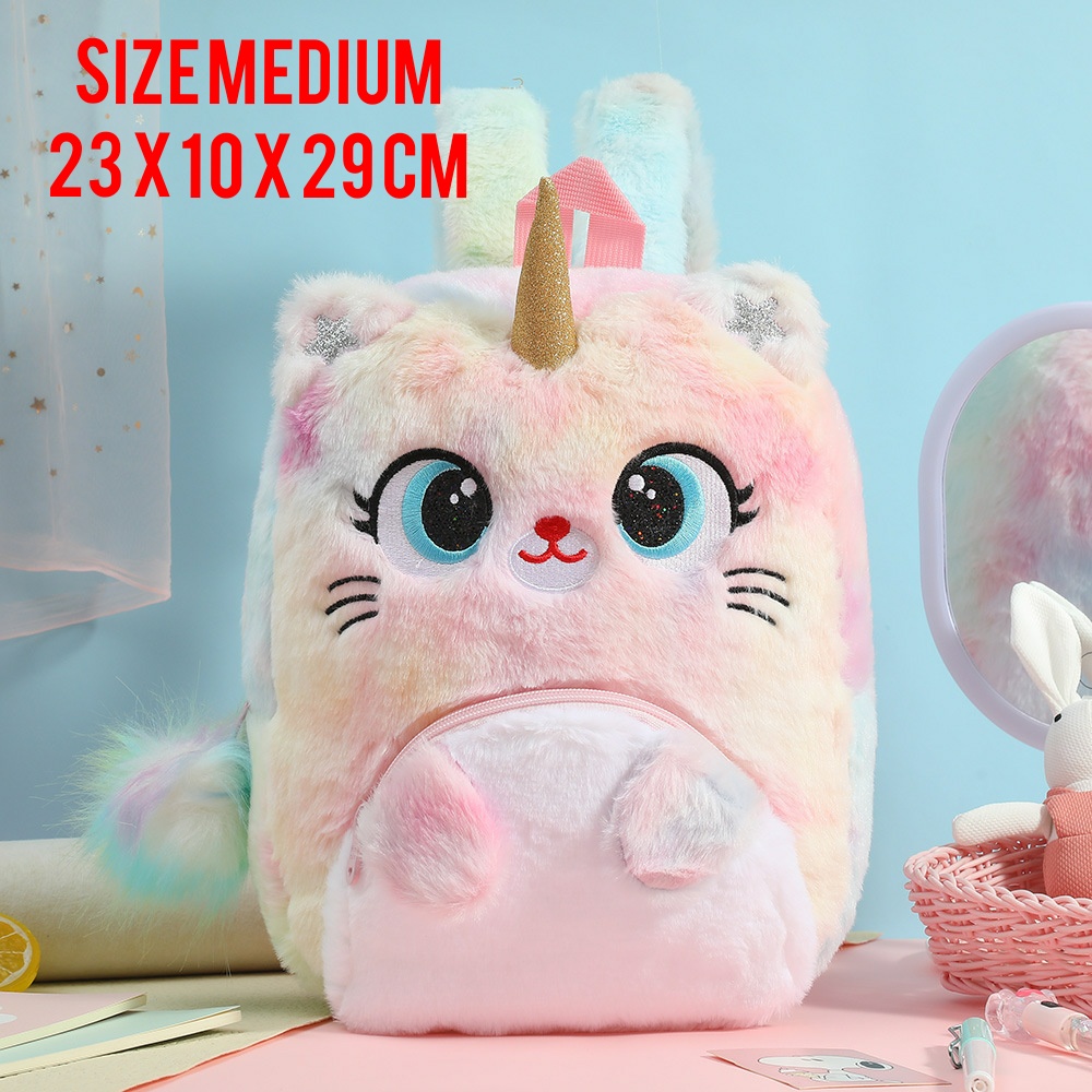 Tas Ransel bulu Unicorn anak Paud TK Tas Kitty kucing Caticorn backpack karakter lucu unik kado ultah anak perempuan TAS BLINGBERRY ORIGINAL IMPORT TAS BLINGBERRY GROSIR