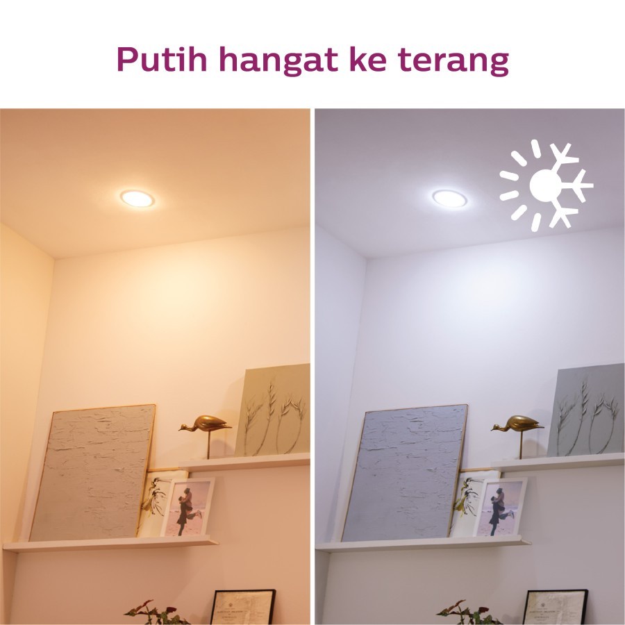 Lampu Philips Smart Wifi LED Downlight 12.5W - Tunable White (Putih) 12.5 Watt Panel Ib Bluetooth Hias Plafon Ceiling SNI Original Garansi Resmi Pintar WIZ app