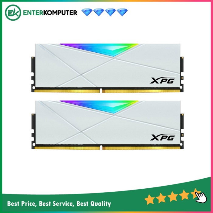 ADATA DDR4 XPG SPECTRIX D50 WHTE VERSION PC28800 3600MHz 32GB (2X16GB) Dual Channel - RGB