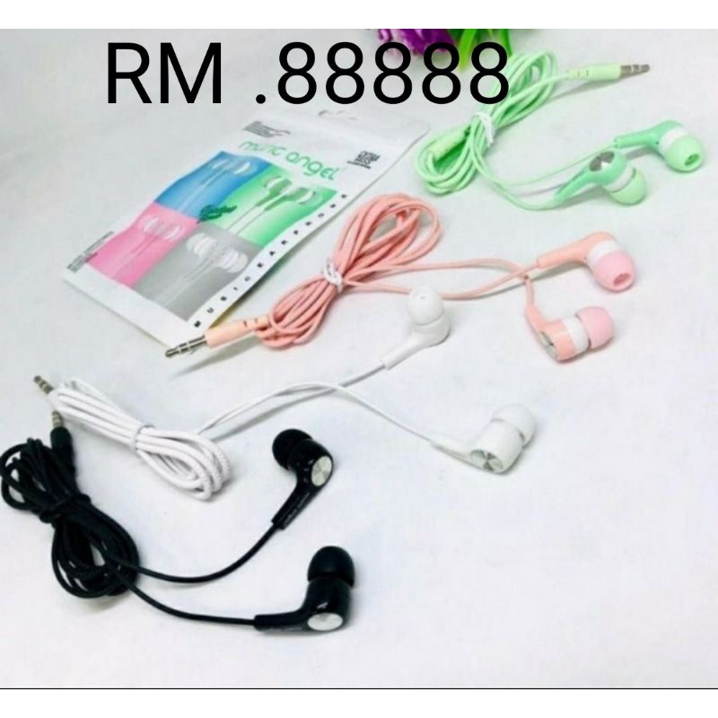 Headset Handsfree Earphone Music Angel Macaron HF musik angel macaron