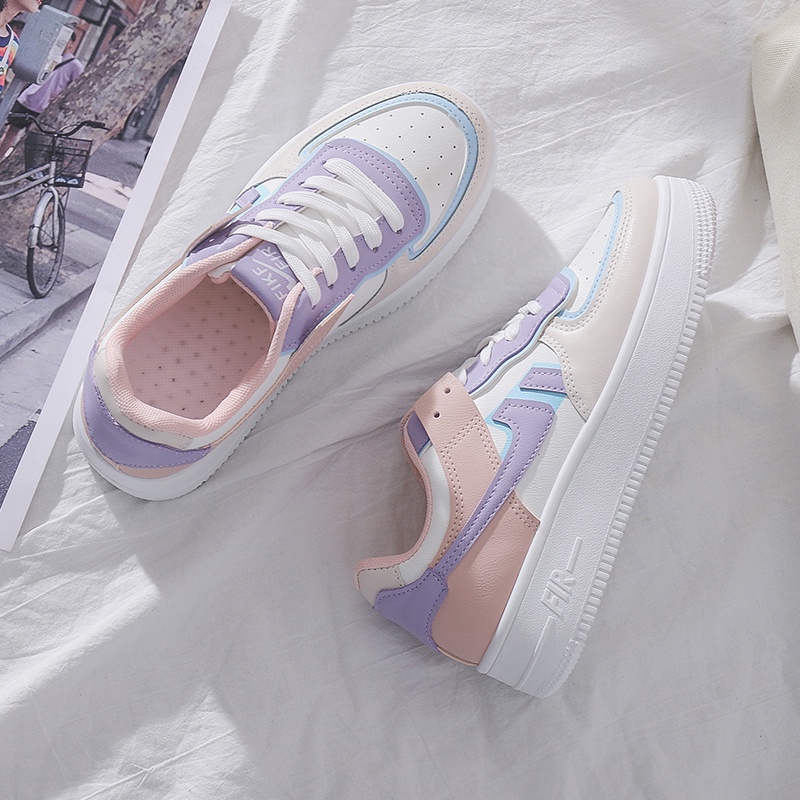 Beeyoo Sepatu Sneakers Wanita Shoes Fashion Korea Casual Wanita Warna Pastel WK116-2