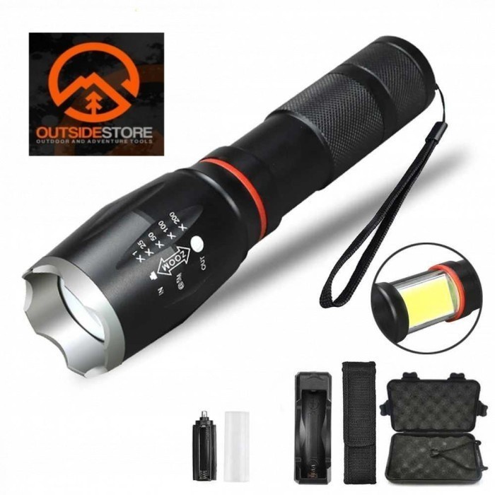 Paket Senter TaffLED Dengan Kotak Box Cree XML T6 8000 Lumens+Charger