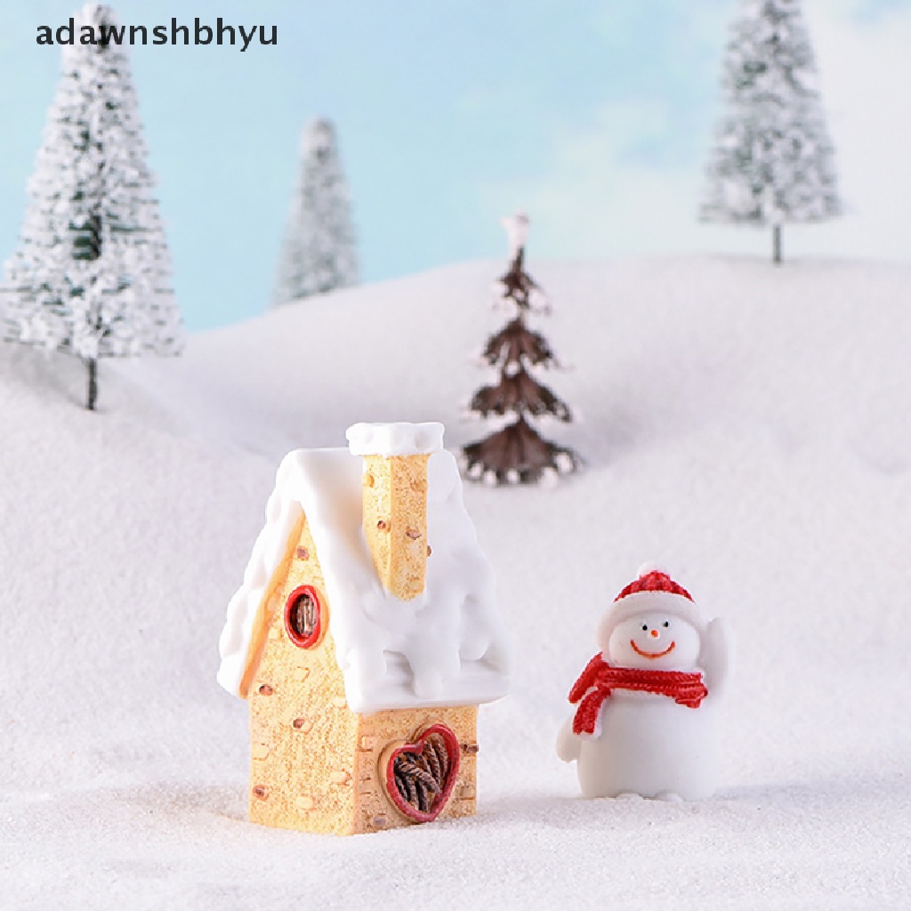 Miniatur Rumah Salju Natal Bahan Resin Untuk Taman