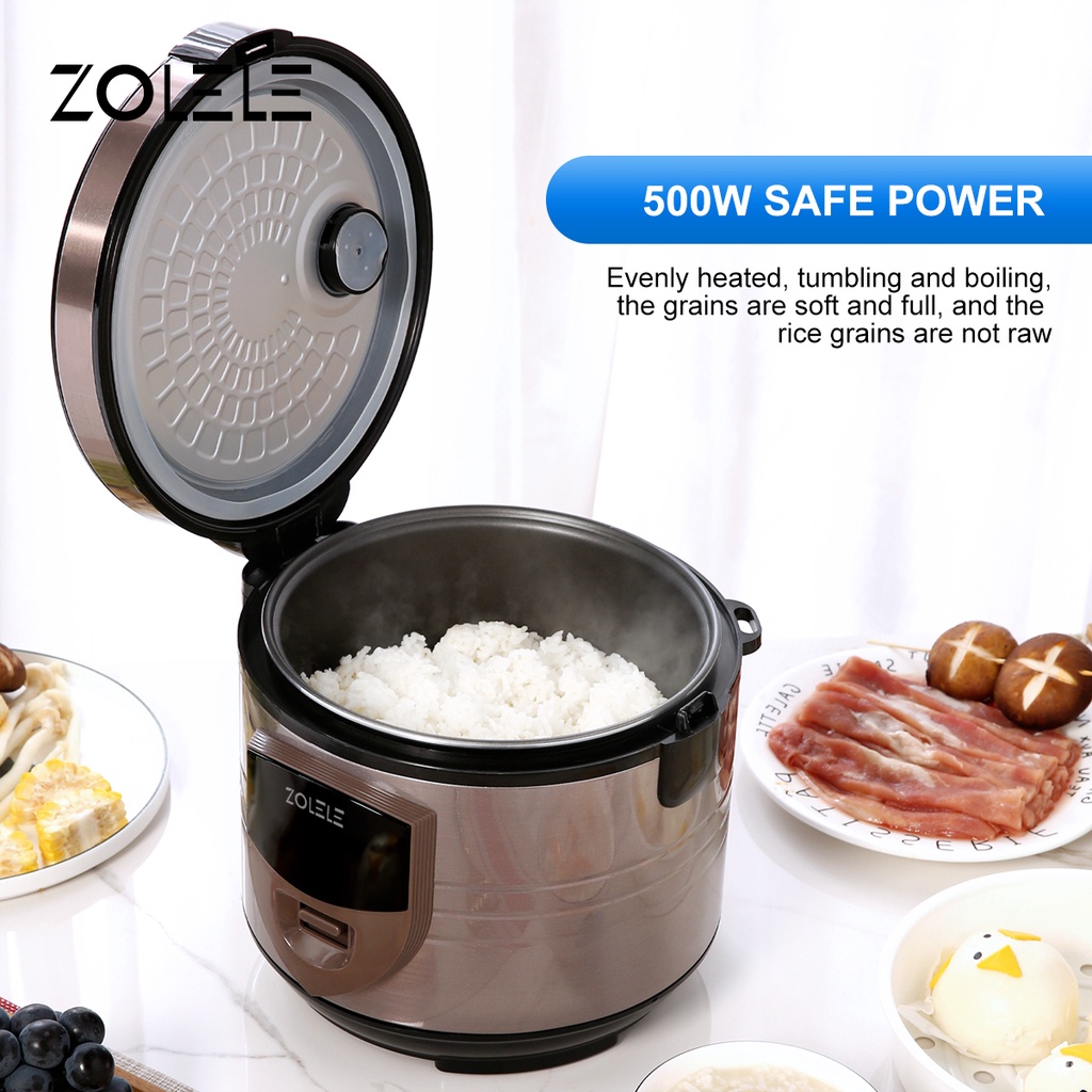 ZOLELE Rice Cooker Mini Penanak Nasi 3-5 Porsi Eletric Pressure Cooker Multi Non Stick Cooking Pot Panci Elektrik Multifungsi Steamer Low Watt Home Kitchen ZB501