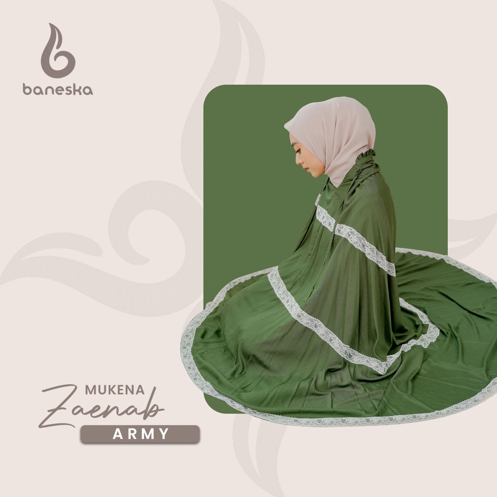 Baneska Mukena Plain Zaenab Army