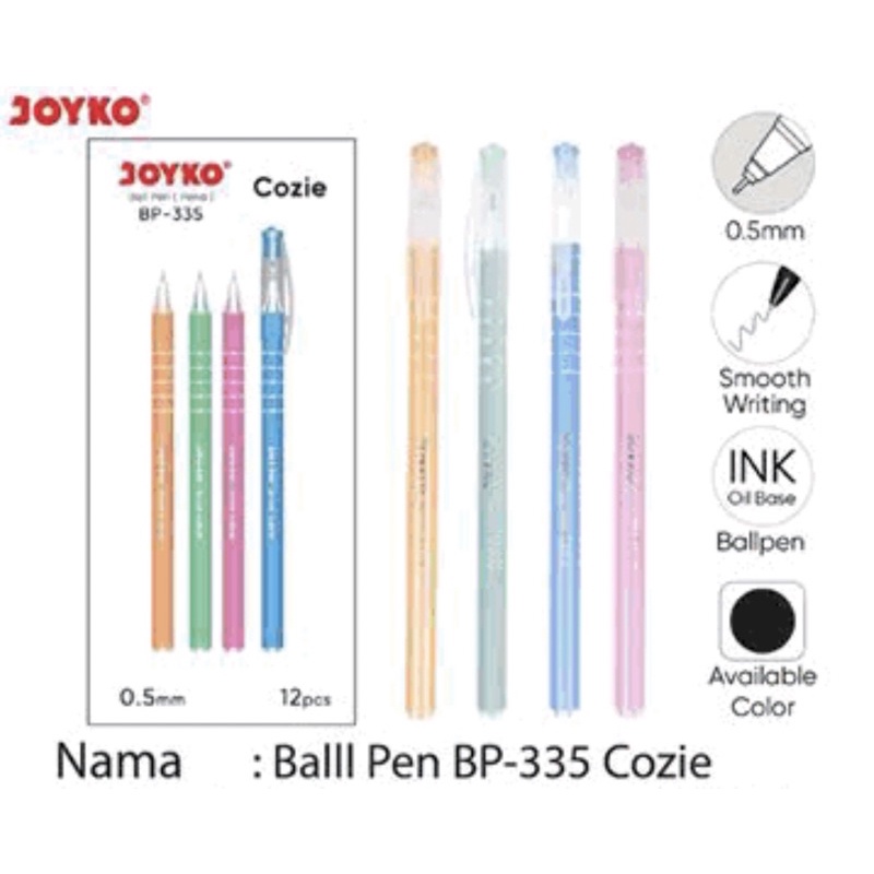 

Pulpen Joyko BP-335 Cozie (12pcs)