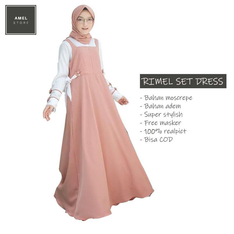 D1sk0n Gamis Terbaru 2020 Modern Gamis Remaja Modern Baju Muslim Rimel Set Dress Shopee Indonesia