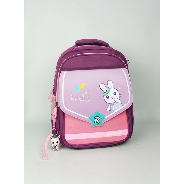 TAS SEKOLAH ANAK IMPORT TAS ANAK CEWEK COWOK GAMBAR KELINCI DINOSAURUS MERMAID FREE KOTAK PENSIL
