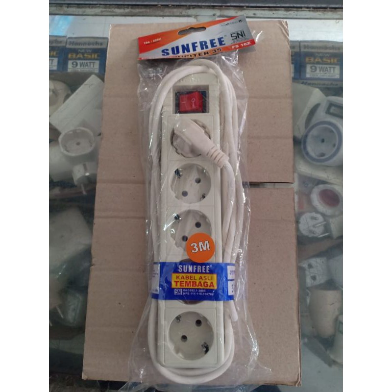 Stop Kontak 5 Lubang 3 Meter/cok sambung 5 lubang 3 meter/stop kontak 5 lubang 3M
