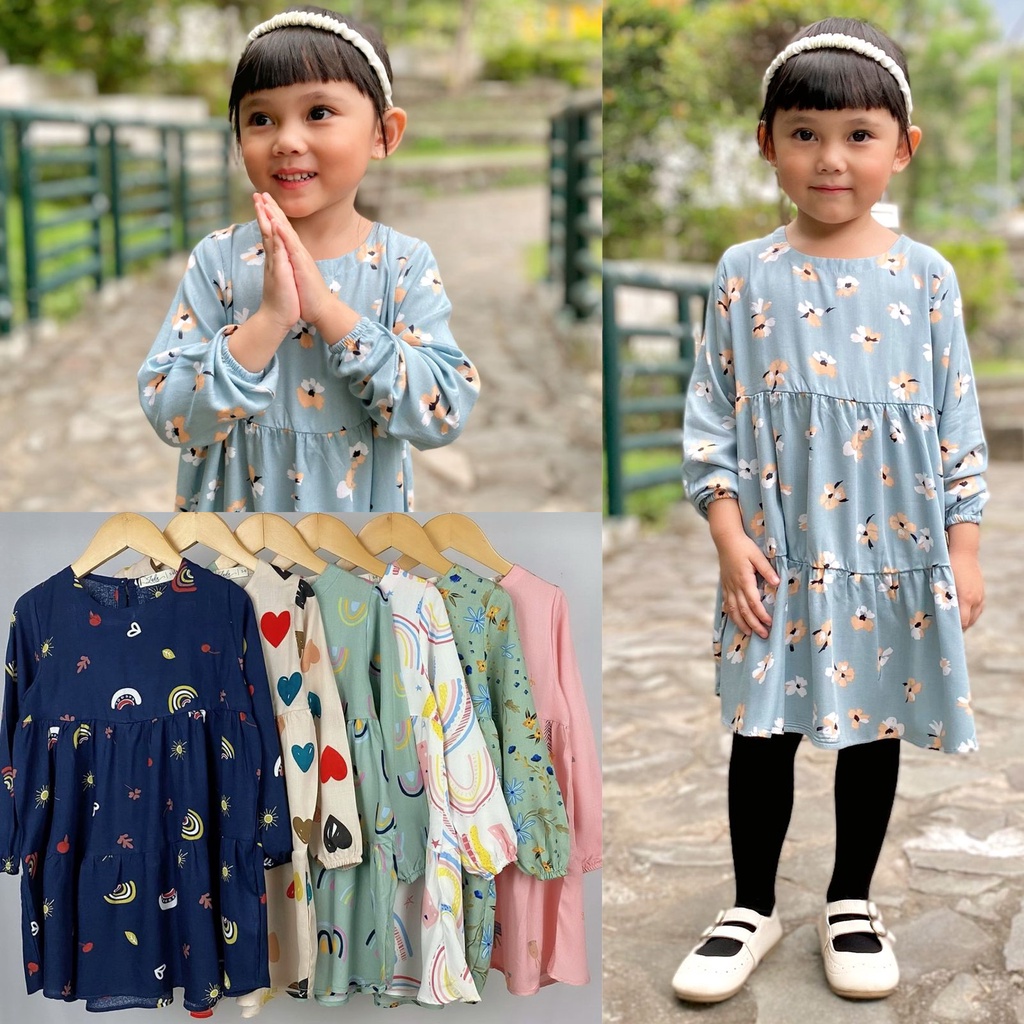 DRESS ANAK PEREMPUAN PAKAIAN ANAK MUSLIM Tunik Rayon Zadda Kids - Atasan Muslim Anak