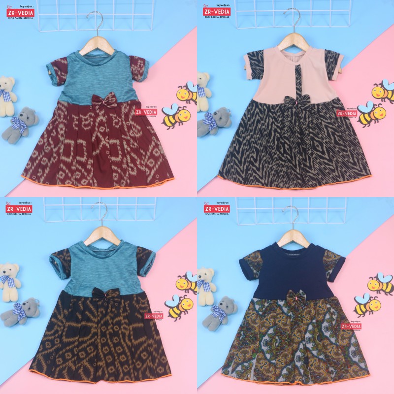 Dress Pita Bayi 3-12 bulan (++) / Dres Lengan Import Baby Anak Perempuan Murah Gaun Pesta