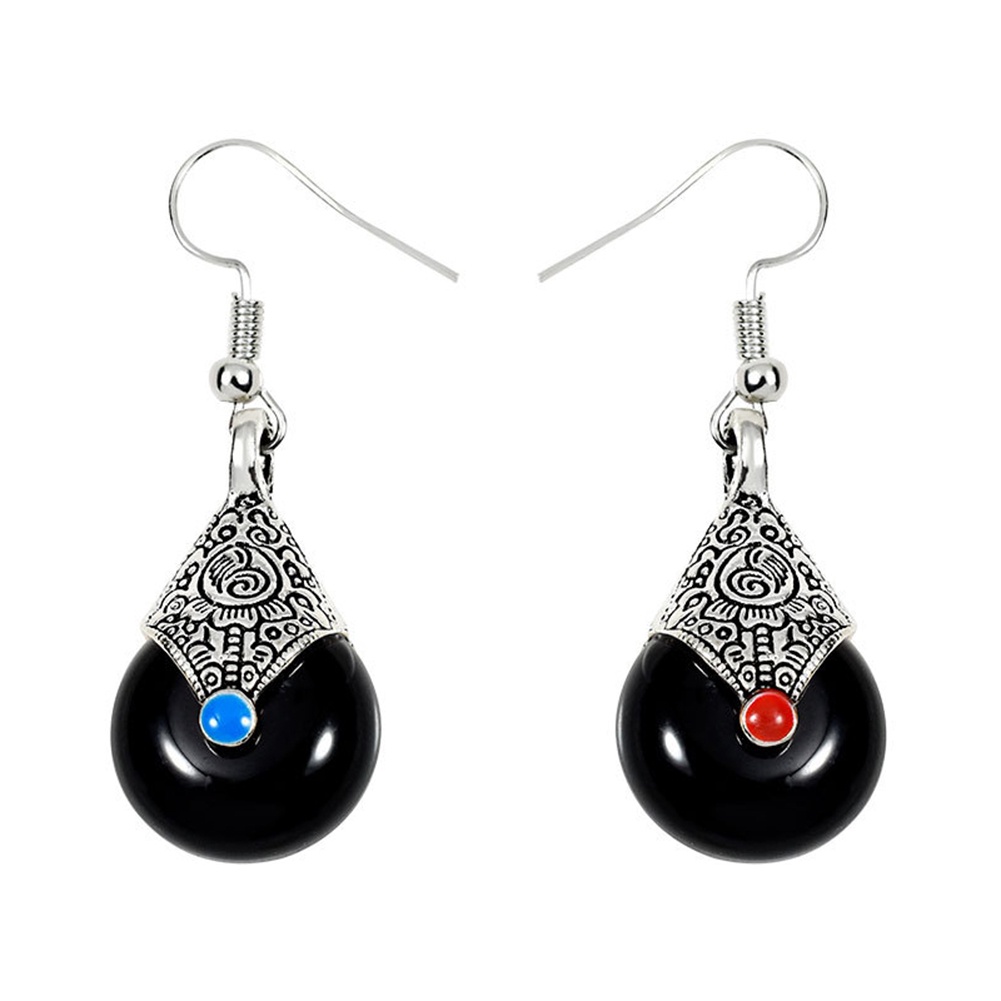 Hu Hu Hu Hu Hu Alat Bantu Pasang Kacamata♡ Anting Kait Gantung Wanita Bahan Resinalloy Desain Batu Gaya Etnik Untuk Hadiah