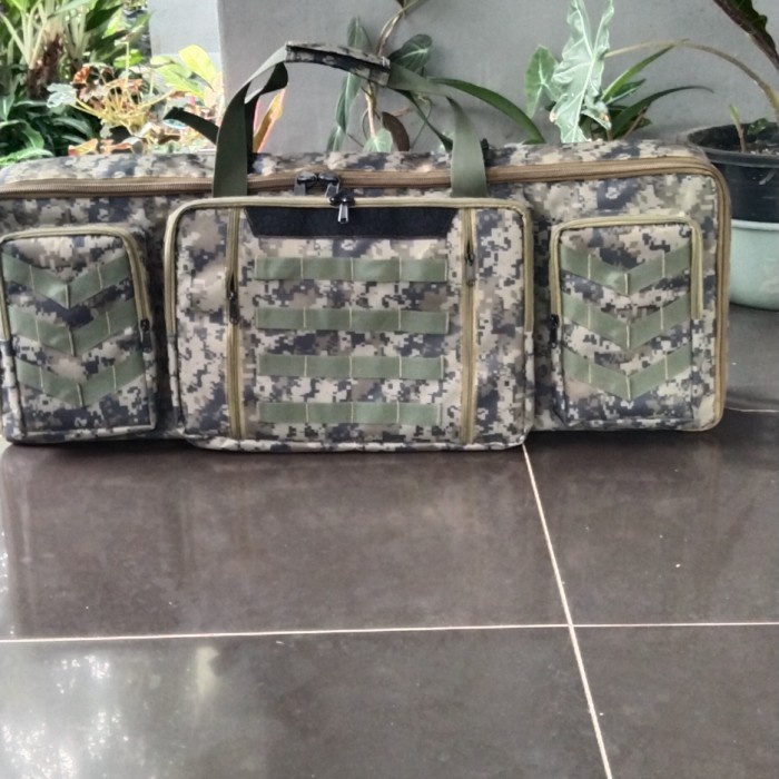 tas senjata laras panjang motif loreng camo gurun 2kompartemen 120x30x12