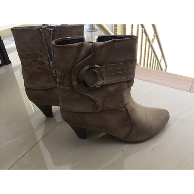 Preloved sepatu boots Marie Claire warna coklat sz 3.0 #boots#sepatumarieclaire#marieclaire