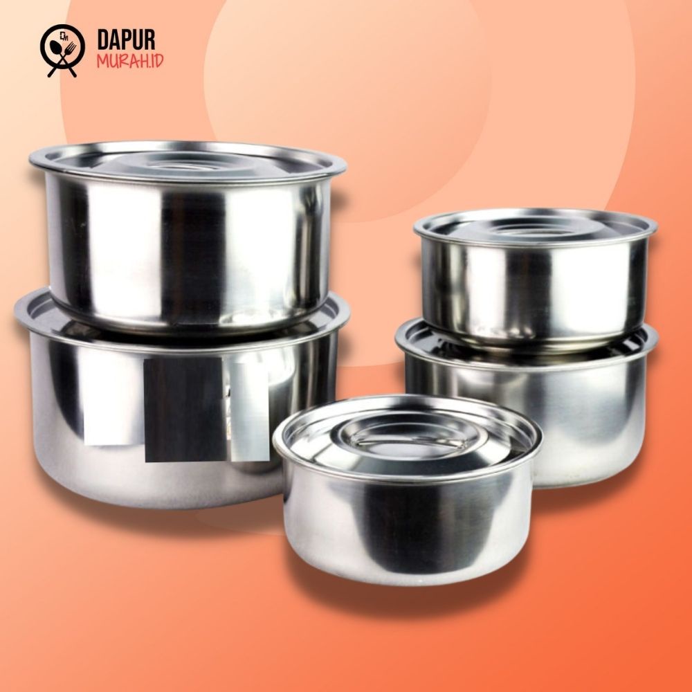 Panci Set Stock Pot 5 pcs Stainless Steel Ware