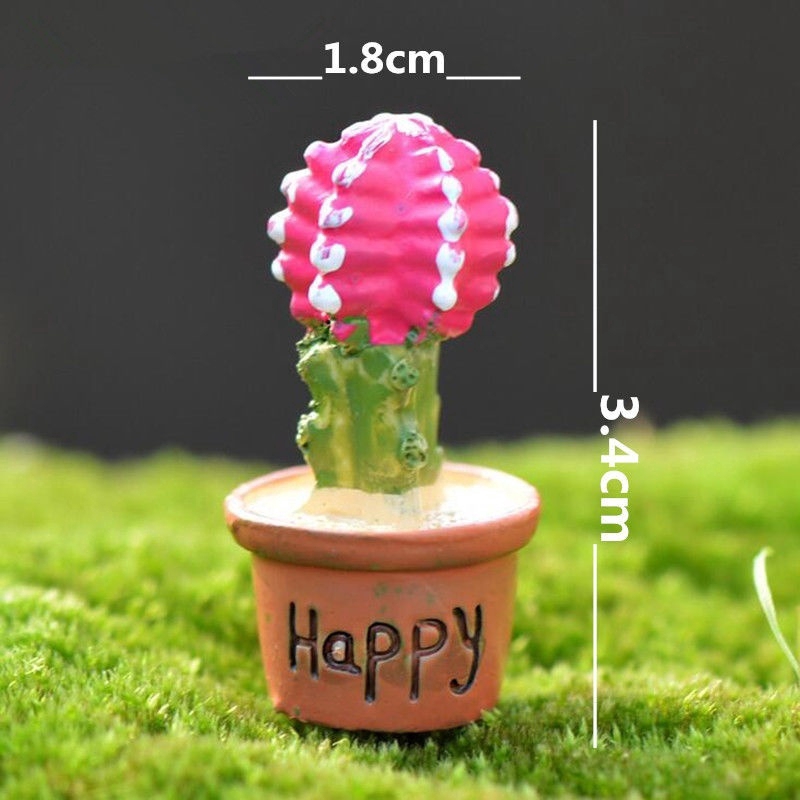 Dollhouse miniatur Kecil Tanaman Pot Bunga Kaktus Resin Lucu Peri Dekorasi