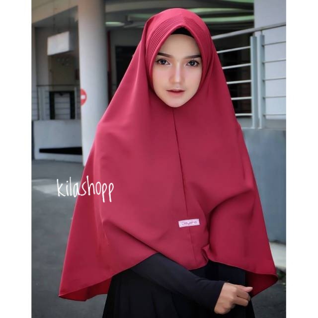 Daily Khimar Jilbab Hijab Kerudung Instan Bergo Jumbo Syari Instan Pet Antem Simple Penguin wolfis