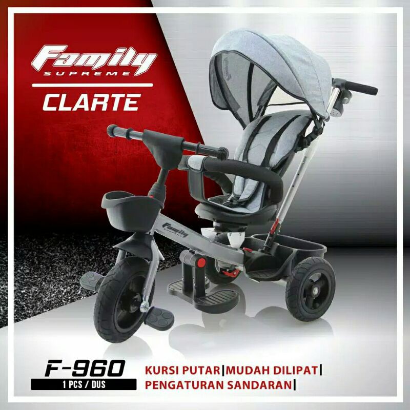 KHUSUS LUAR KOTA - Sepeda Anak Family Roda Tiga Supreme Clarte F-960