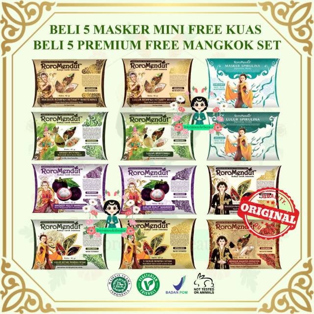 MASKER ORGANIK RORO MENDUT 40G ALL VARIAN | Shopee Indonesia