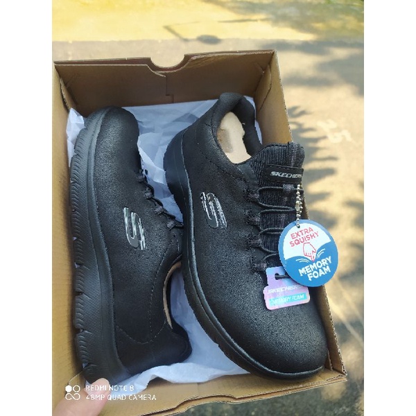 SKECHERS SUMMITS OH SO SMOOTH BLACK WOMEN ORIGINAL