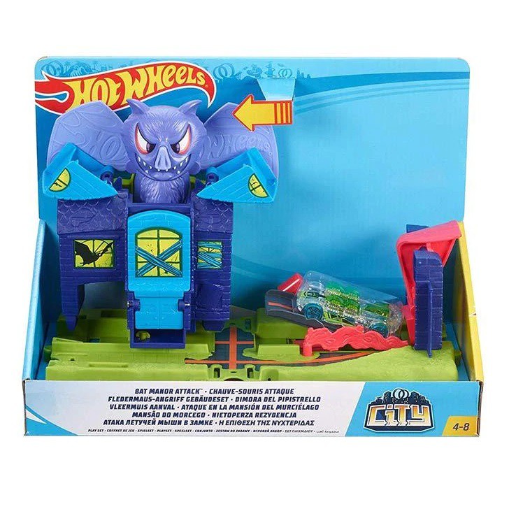 hot wheels city bat manor attack playset