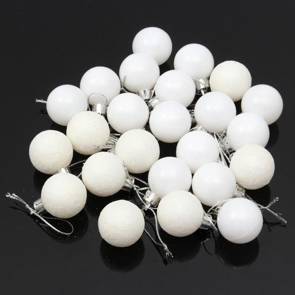 24pcs Ornamen Bola Gantung Bahan Plastik Untuk Dekorasi Pohon Natal