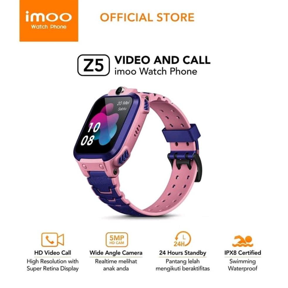 Imoo Watch Phone Z5 Pink Hd Video Call Jam Anak Pintar Garansi Resmi Imoo Indonesia 1 Tahun