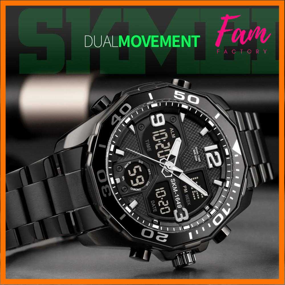 Jam Tangan Analog Digital Pria (Original SKMEI) Stainless Steel - 1649