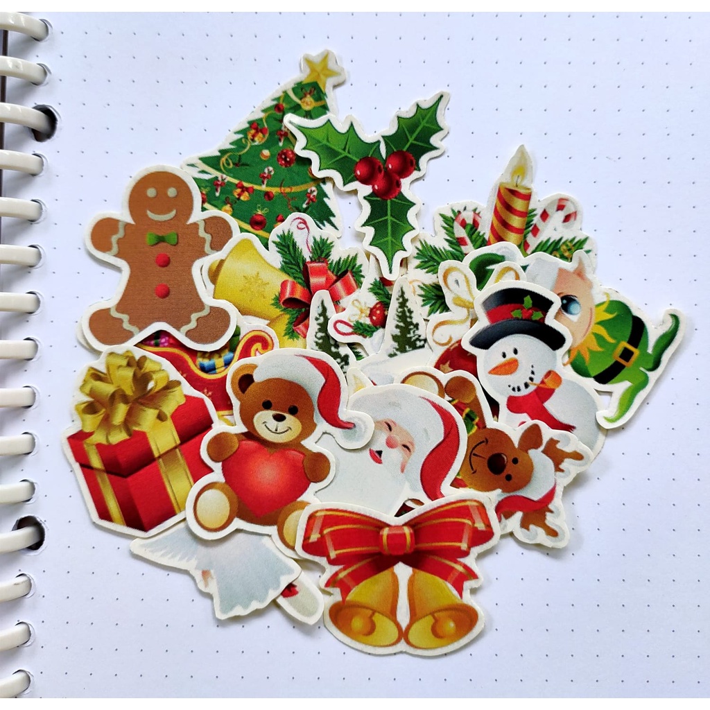 

[COD] 19 Pcs Chrismast Stiker natal Scrapbook/StikerNata l/DIY/Stiker Lucu/ Stiker Bujo/stikerBulletJournal/stiker aestetic/DekorasiBulletJurnal