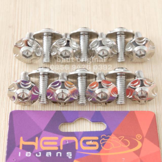 Baut payung probolt flower star silver stainless 6x15 drat 10 panjang 1.5 cm original heng thailand