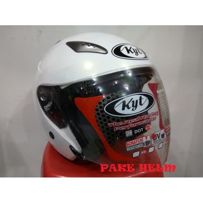 Jual HELM KYT GALAXY SLIDE SOLID WHITE Shopee Indonesia