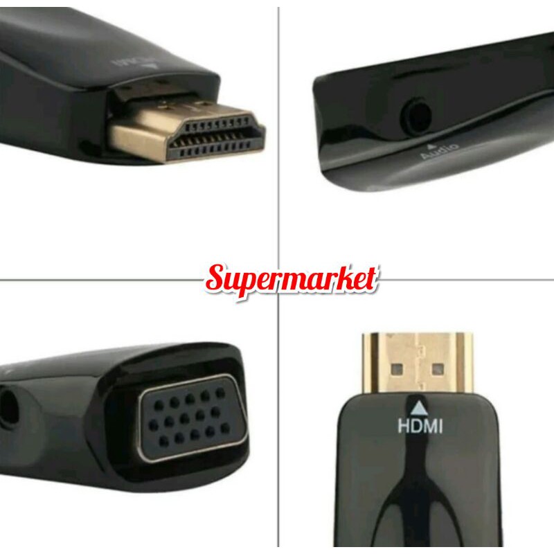 Converter HDMI to VGA With Port Audio - Full HD 1080p