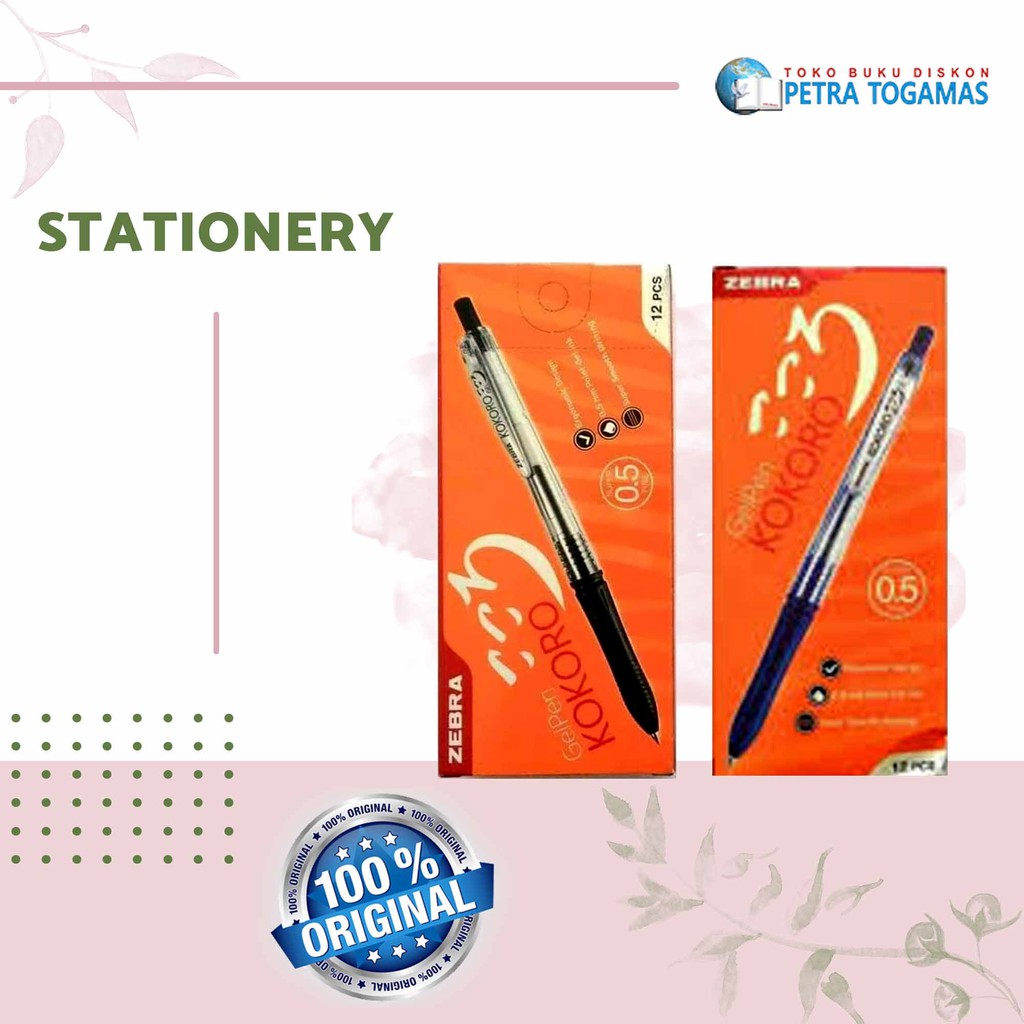 

PROMO!!!!BALLPOINT 0.5 ZEBRA KOKORO PERPAK ISI 12 PCS