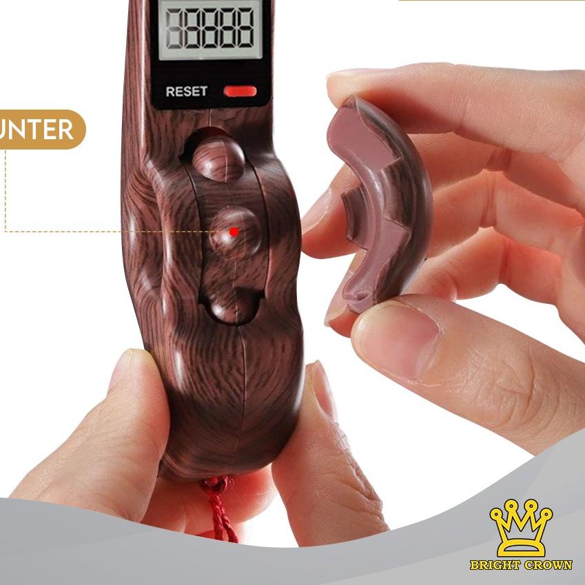 ✮ Bright Crown Tasbih Digital Model Unik Limited Edition Terbaru Premium Motif Kayu ➴