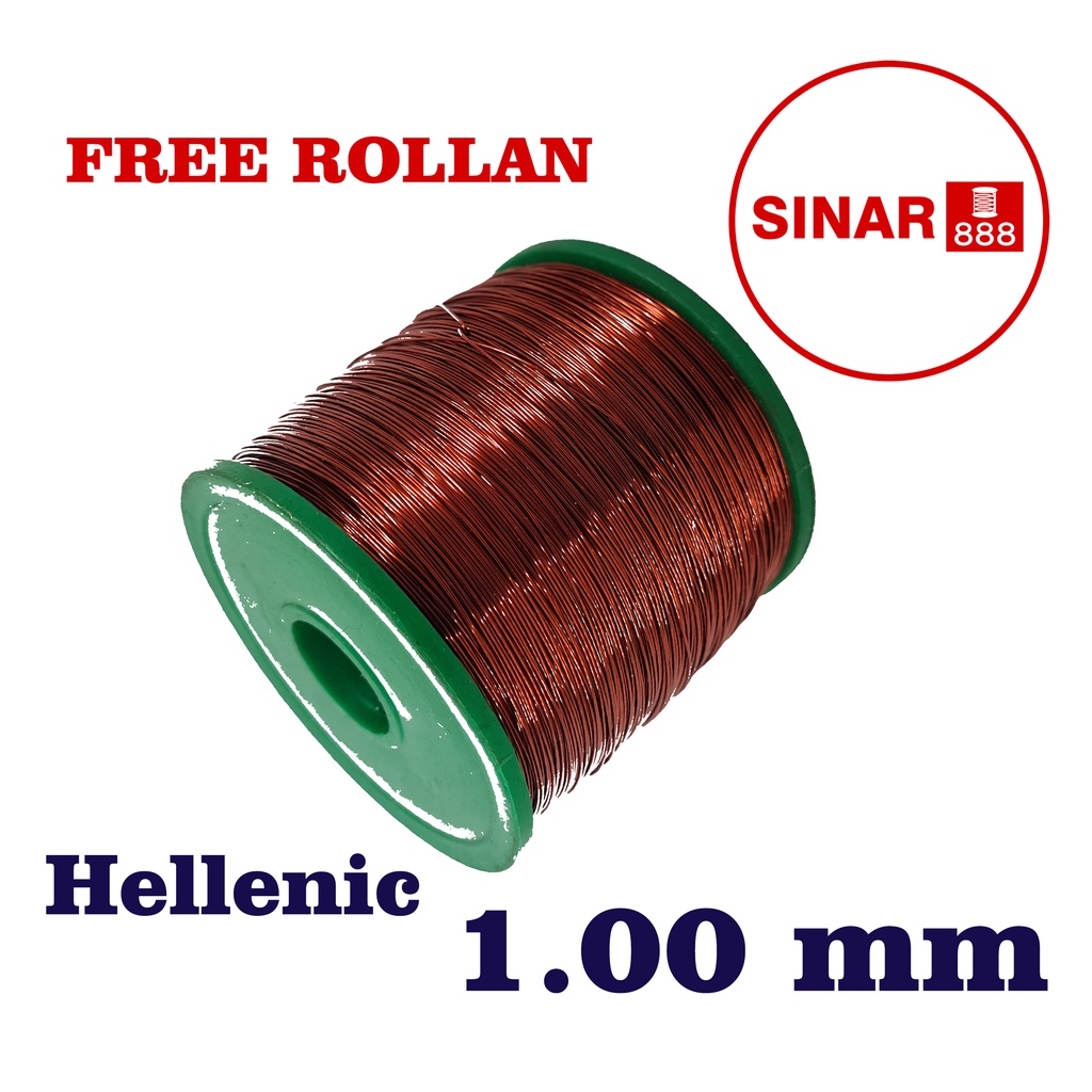 Kawat Tembaga Email Hellenic Helenic 1.00 mm Enamel Wire Cooper Gulung Dinamo