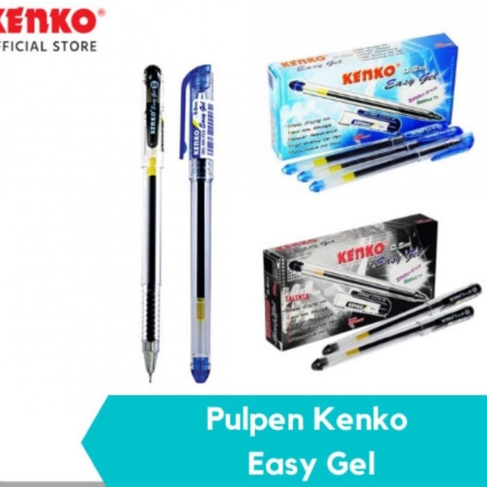 

PULPEN EASY GEL KENKO PER LUSIN HITAM / BIRU / MERAH