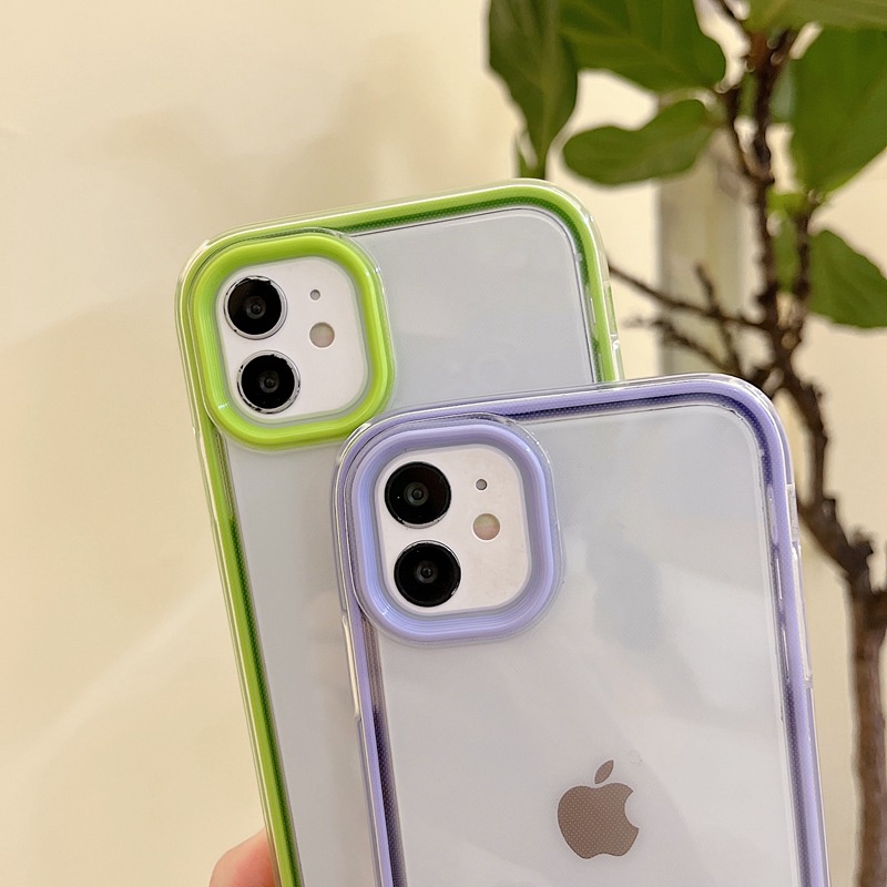 3in1 Hard Case Pelindung Lensa Warna Permen Untuk IPhone 6 6S Plus 7 8 Plus X XR XS Max 11 Pro Max SE 12 13 Pro Max